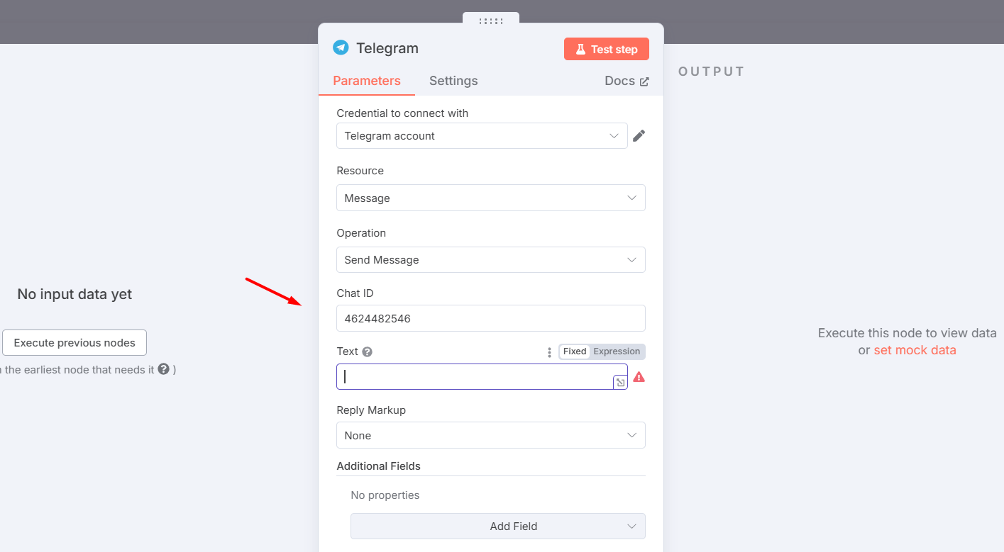 Cách xác thực credential Telegram cho n8n (tại quốc gia chưa bị chặn Telegram) 9 Lấy Chat ID từ Telegram và nhập vào n8n
