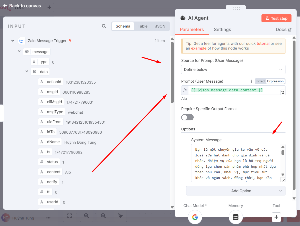 Hướng dẫn cách tạo chatbot Zalo cá nhân với n8n cực dễ 6 Hướng dẫn cách tạo chatbot Zalo cá nhân với n8n cực dễ 1
