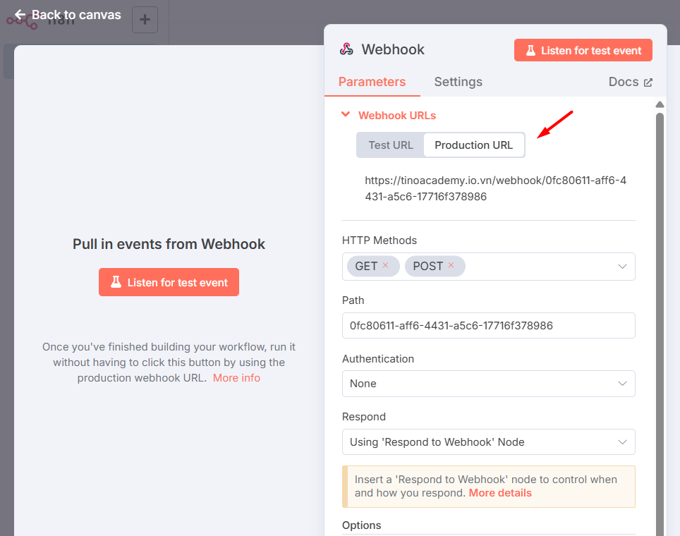 Bật mí cách tạo chatbot Facebook với n8n đơn giản 21 Kích hoạt workflow