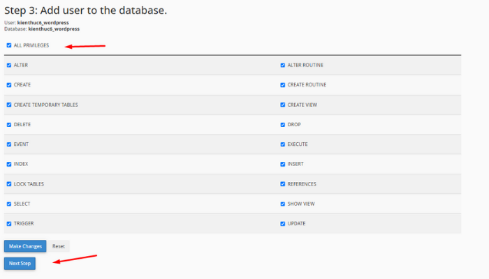 Bật mí cách chuyển website WordPress sang hosting mới không lỗi 21 Tạo database trên hosting mới