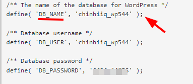 Bật mí cách chuyển website WordPress sang hosting mới không lỗi 13 Xác định database của website
