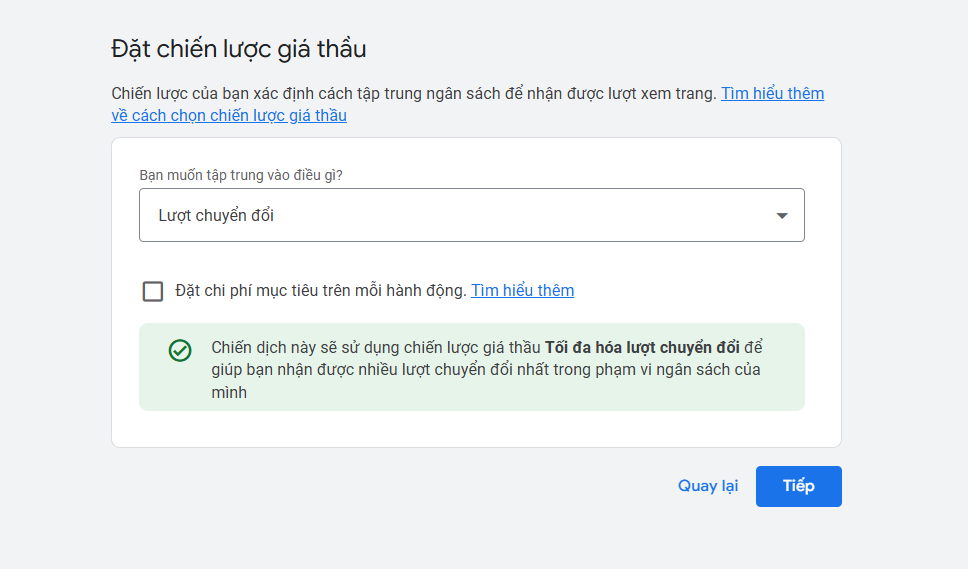 Đặt chiến lược giá thầu