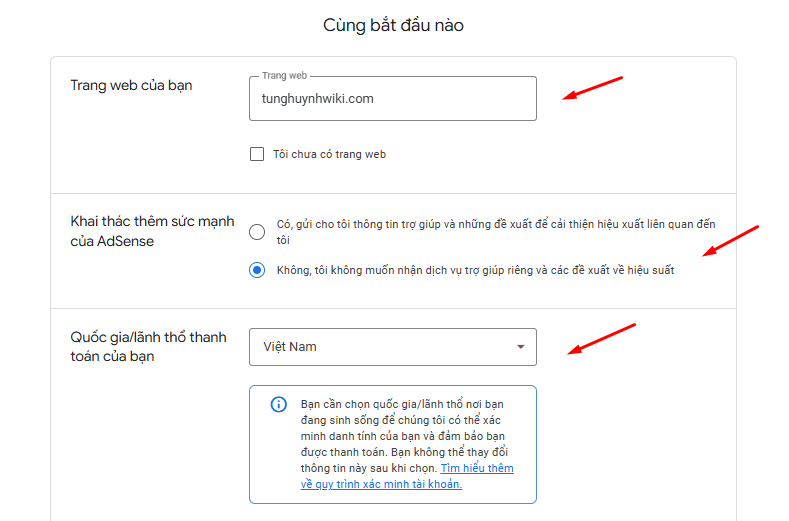 Hướng dẫn đăng ký tài khoản Google Adsense 6 Các bước đăng ký tài khoản Google Adsense