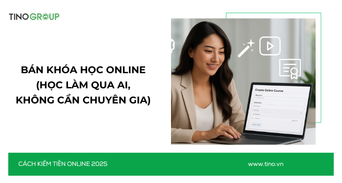 Kiếm Tiền Online Không Cần Vốn 2025: 30+ Cách Ứng Dụng AI 11 Bán khóa học online (học làm qua AI, không cần chuyên gia)