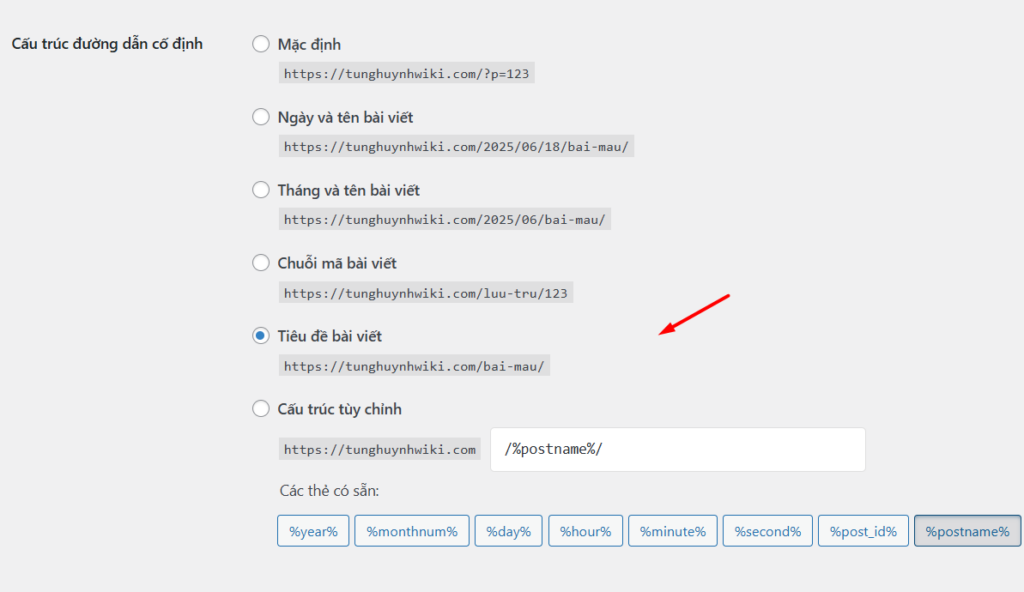 Cách sửa URL trong WordPress an toàn và không ảnh hưởng SEO (Hướng dẫn chi tiết) 3 Cách thay đổi cấu trúc permalink mặc định