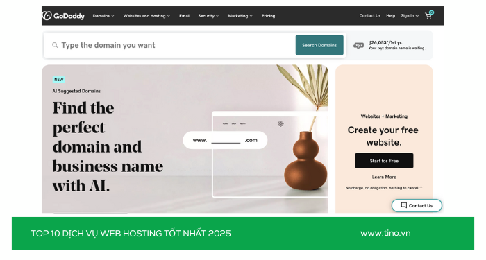 Nên thuê hosting ở đâu? Top 10 dịch vụ web hosting tốt nhất 2025 9 Nhà cung cấp GoDaddy (Quốc tế - Thương hiệu phổ biến)