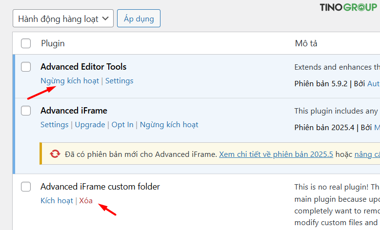 Cài đặt từ kho plugin