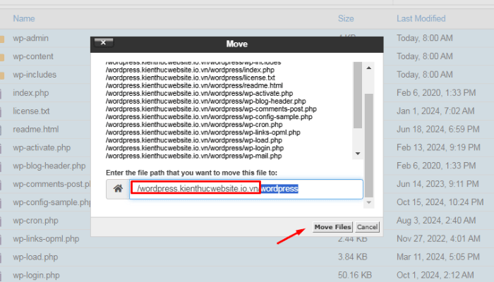 Upload mã nguồn WordPress