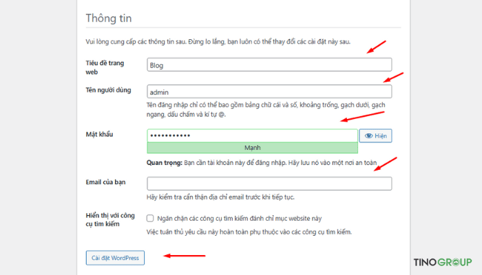 Upload mã nguồn WordPress