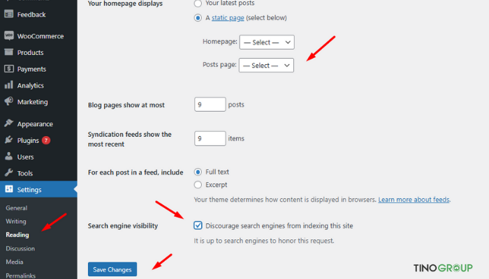 Cách chặn index và mở index trong WordPress: Tối ưu SEO hiệu quả (Hướng dẫn chi tiết) 3 Chặn và mở index bằng cài đặt WordPress
