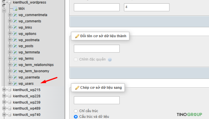 Hướng dẫn cách đổi mật khẩu và lấy lại mật khẩu WordPress (Chi tiết cho người mới) 6 Đổi mật khẩu/lấy lại mật khẩu trong cơ sở dữ liệu (Database)