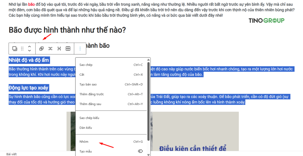 Thay đổi màu nền cho từng phần hoặc khối (Block Editor/Gutenberg)