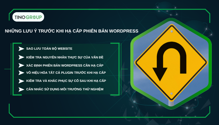 Những lưu ý trước khi hạ cấp phiên bản WordPress