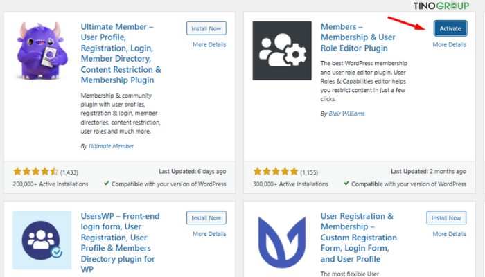Sử dụng plugin Members – Membership & User Role Editor Plugin