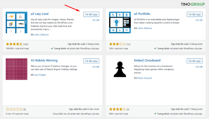 Hướng dẫn cách sử dụng Lazy Loading cho website WordPress để tối ưu tốc độ 5 Cài đặt plugin A3 Lazy Load