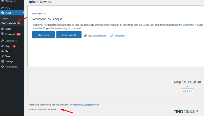 Hướng dẫn cách tăng maximum upload file size cho WordPress chi tiết A-Z 3 Cách kiểm tra giới hạn kích thước tệp tải lên tối đa trong WordPress