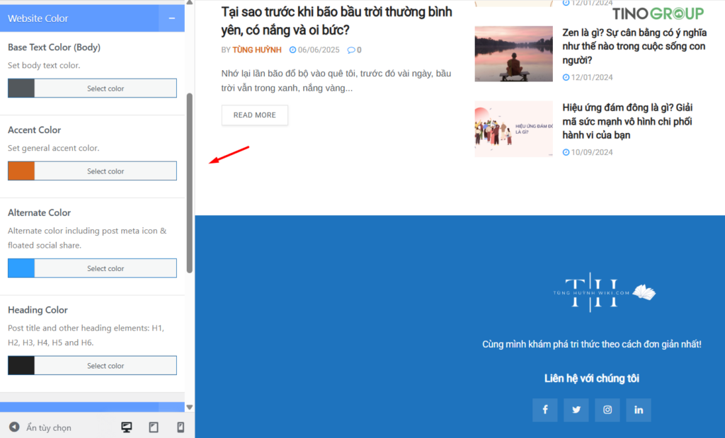 Cách thay đổi font chữ và màu chữ trong WordPress cực dễ 2025 12 Sử dụng Tùy biến Giao diện (Theme Customizer)