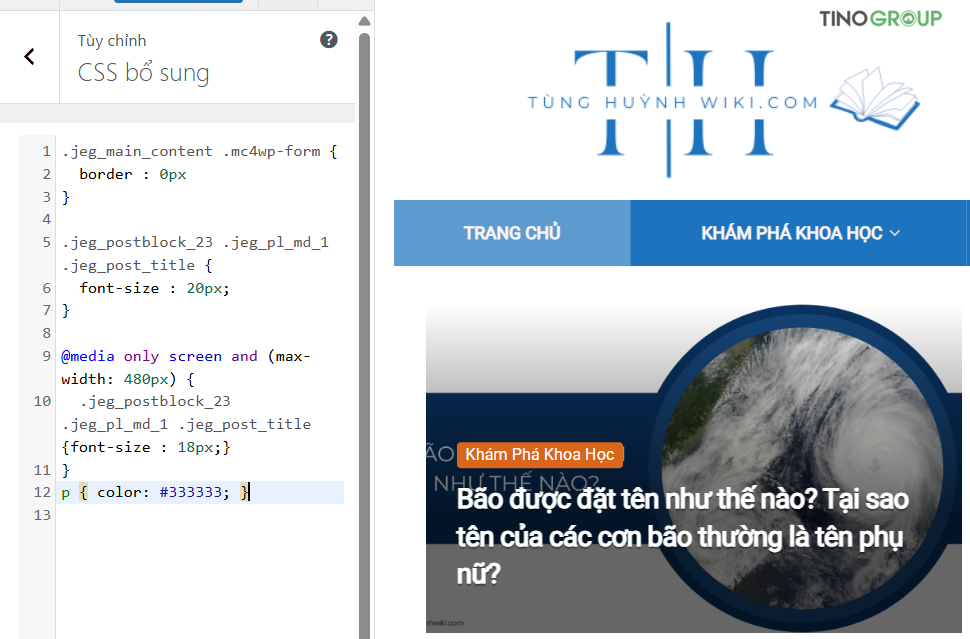Cách thay đổi font chữ và màu chữ trong WordPress cực dễ 2025 14 Sử dụng Mã CSS Tùy chỉnh (Custom CSS)