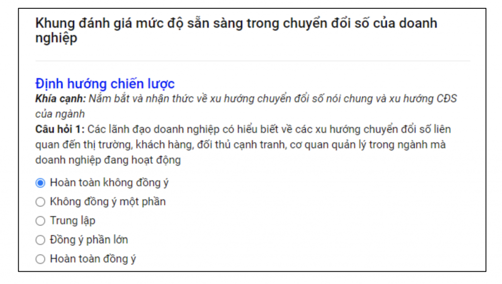 Công cụ đánh giá mức độ sẵn sàng trong chuyển đổi số của doanh nghiệp nhỏ và vừa 8