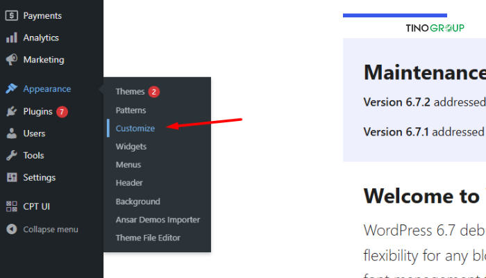 Thay đổi logo trong phần tùy chỉnh theme WordPress