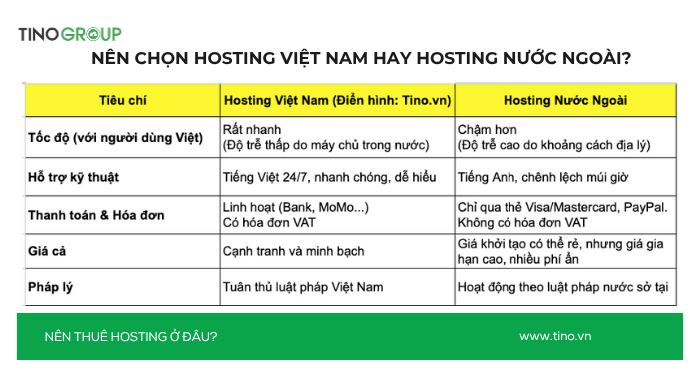 Nên thuê hosting ở đâu? Top 10 dịch vụ web hosting tốt nhất 2025 12 Nên chọn Hosting Việt Nam hay Hosting nước ngoài?