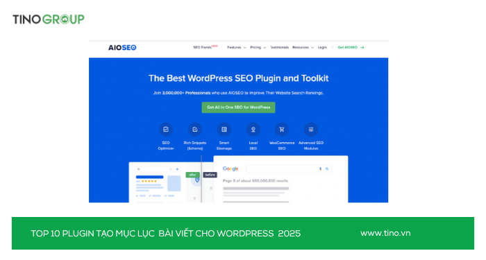 Top 10 Plugin tạo mục lục bài viết cho WordPress 2025 (Chuẩn SEO & UX) 4 All in One SEO (AIOSEO)