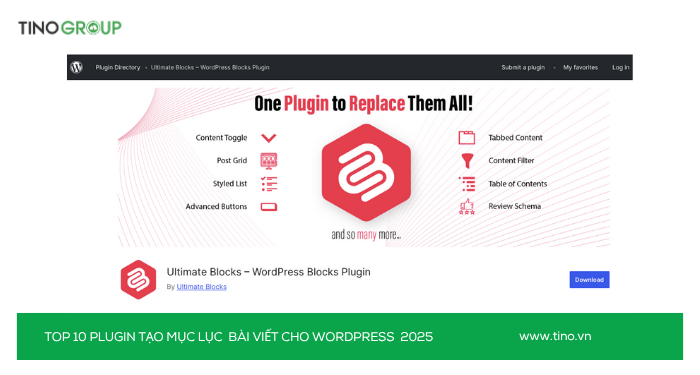Top 10 Plugin tạo mục lục bài viết cho WordPress 2025 (Chuẩn SEO & UX) 7 Ultimate Blocks