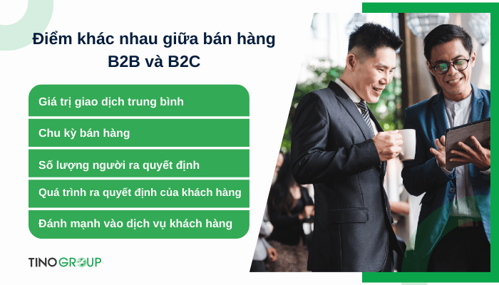 Bán hàng B2B là gì? Bí quyết giúp tăng doanh số bán hàng B2B 2 diem-khac-nhau-giua-b2b-va-b2c