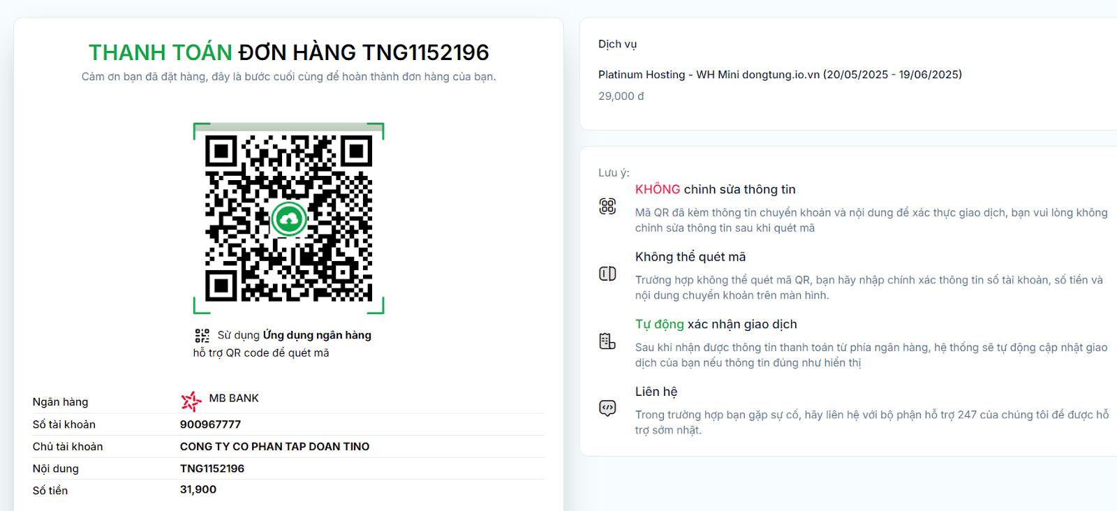 Hướng dẫn cách đăng ký dịch vụ hosting tại Tino nhanh chóng 8 Các bước đăng ký dịch vụ hosting tại Tino