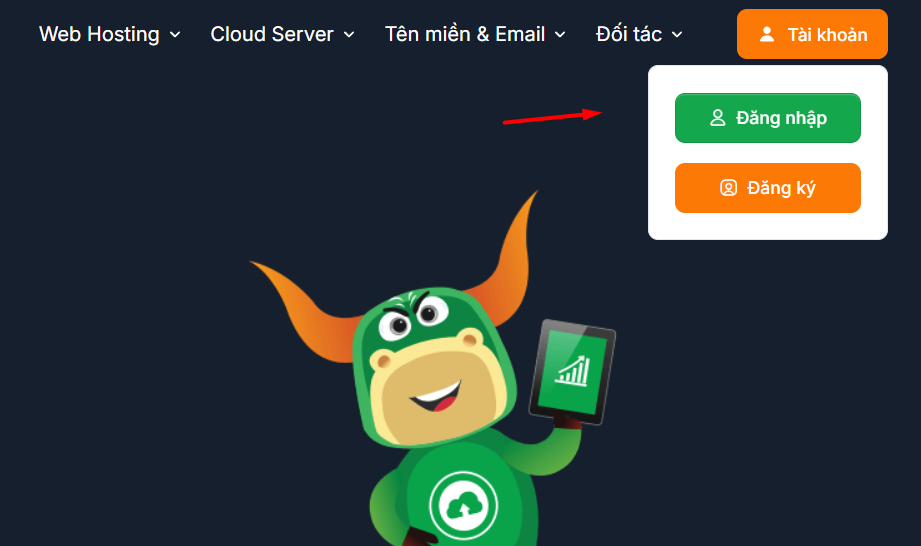Trỏ tên miền về hosting ns1, ns2