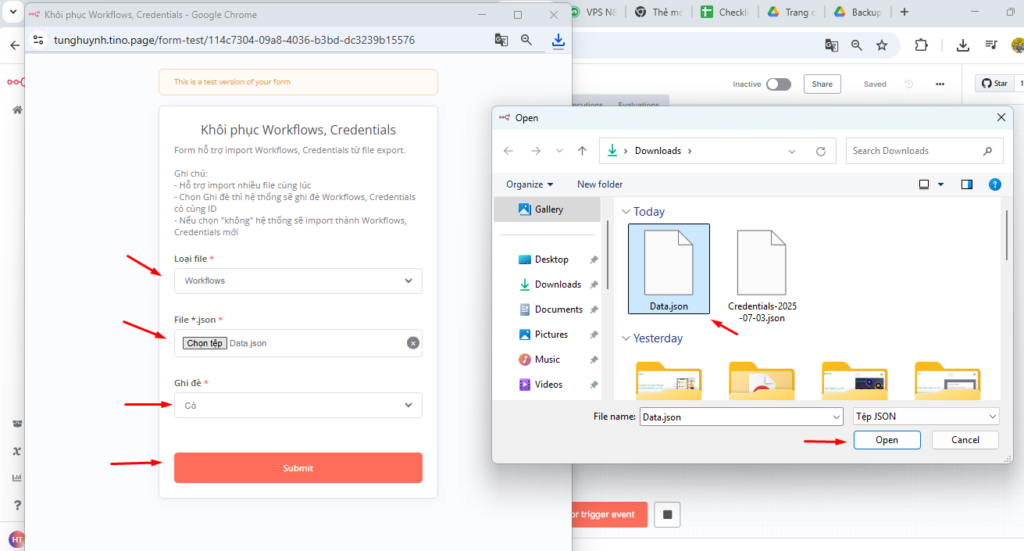 Hướng dẫn cách backup và restore workflow n8n lên Google Drive chi tiết A-Z 28 Hướng dẫn cách restore workflow