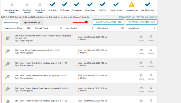Quét bảo mật website bằng Wordfence