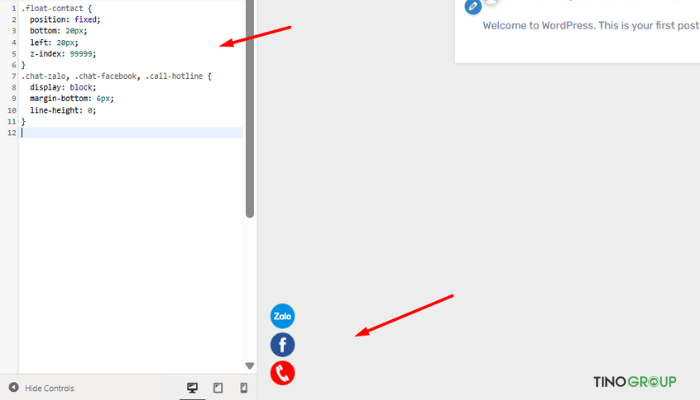 Chèn nút liên hệ hotline, chat Facebook và Zalo vào website