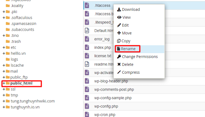 Hướng dẫn cách sửa lỗi 500 Internal Server Error trên website WordPress 7 Kiểm tra file .htaccess