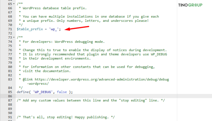 Thay đổi table_prefix thông qua wp-config.php và phpMyAdmin