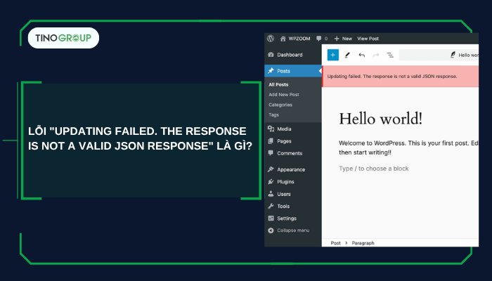 Lỗi "Updating failed. The response is not a valid JSON response" là gì?