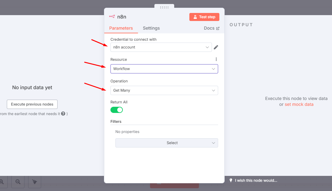 Cấu hình node n8n để lấy Workflow