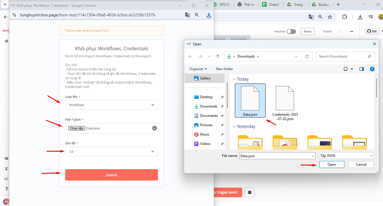 Hướng dẫn cách chuyển n8n sang VPS mới đầy đủ, không lỗi 8 Chạy workflow khôi phục Workflow và Credential trên VPS mới