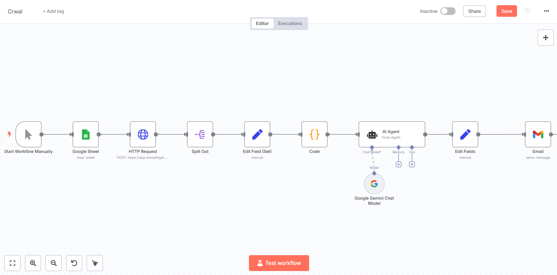 Hướng dẫn cách tạo workflow crawl dữ liệu website với n8n đơn giản 18 Kiểm tra workflow