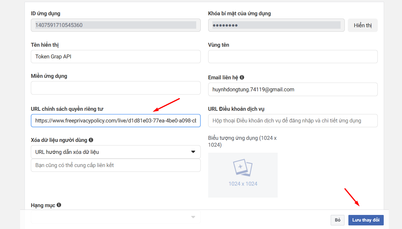Hướng dẫn cách tạo Access Token Facebook Graph API để kết nối với n8n 23 Cấu hình ứng dụng và quyền hạn