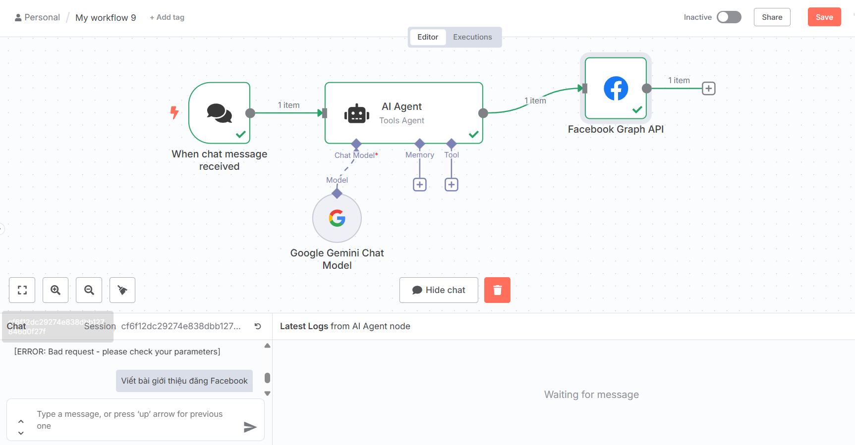 Hướng dẫn cách tạo Access Token Facebook Graph API để kết nối với n8n 43 Kết nối n8n với Facebook Graph API