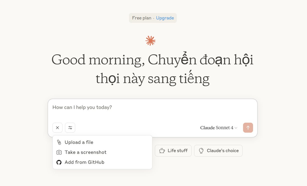 Claude AI là gì? Khám phá công cụ AI viết nội dung đỉnh cao năm 2025 13 Giao diện và các tính năng cơ bản