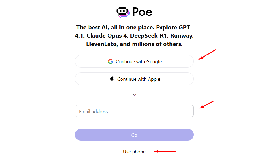Cách đăng ký tài khoản Poe AI