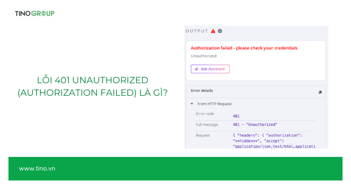 Hướng dẫn khắc phục lỗi 401 Unauthorized (Authorization failed) khi gọi API trong n8n 1 Lỗi 401 Unauthorized (Authorization failed) là gì?