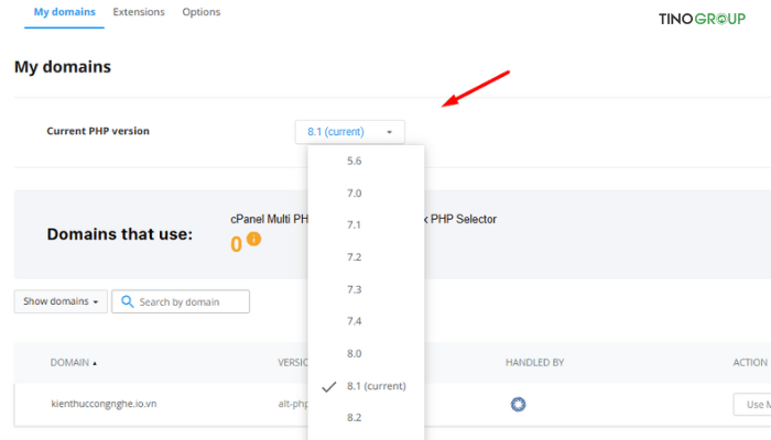 Hướng dẫn sửa lỗi "Đã có một lỗi nghiêm trọng trên trang web này" trong WordPress 13 Nâng cấp phiên bản PHP