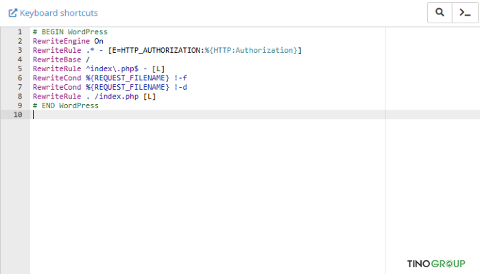 Lỗi file .htaccess bị hỏng
