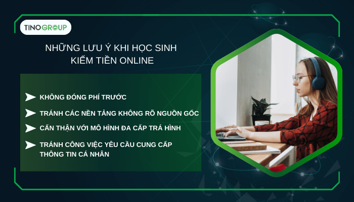 Những lưu ý khi học sinh kiếm tiền online