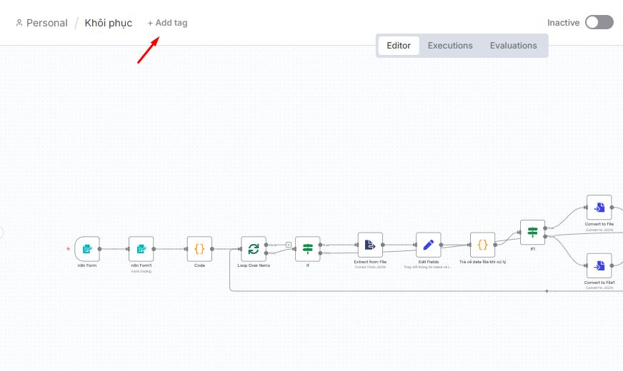 Cách sử dụng Tag trong n8n để tổ chức workflow khoa học và dễ quản lý 4 Tạo Tag mới