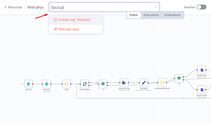 Cách sử dụng Tag trong n8n để tổ chức workflow khoa học và dễ quản lý 5 Tạo Tag mới