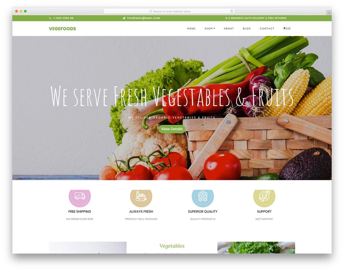 Top 50+ mẫu website bán hàng WordPress đẹp, chuẩn SEO 2025 10 Vegfoods